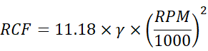 RPM 和 RCF的轉換計算公式